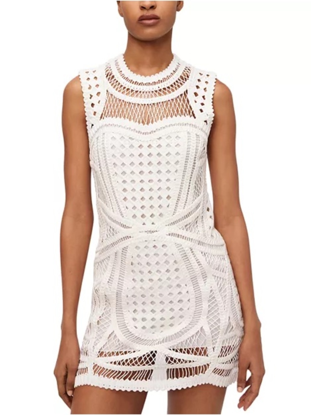 Jonathon Simkhai Coen White Crochet Mini Dress - Picture 1 of 10